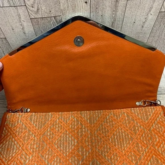 KELLY AND KATIE Tweed Clutch Handbag Chain Strap Snap Closure - Picture 5 of 11